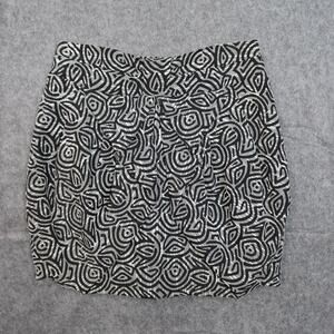 Anthropologie Skirt Womens 8 Eva Franco Bubble Mini Black White Swirl Geometric